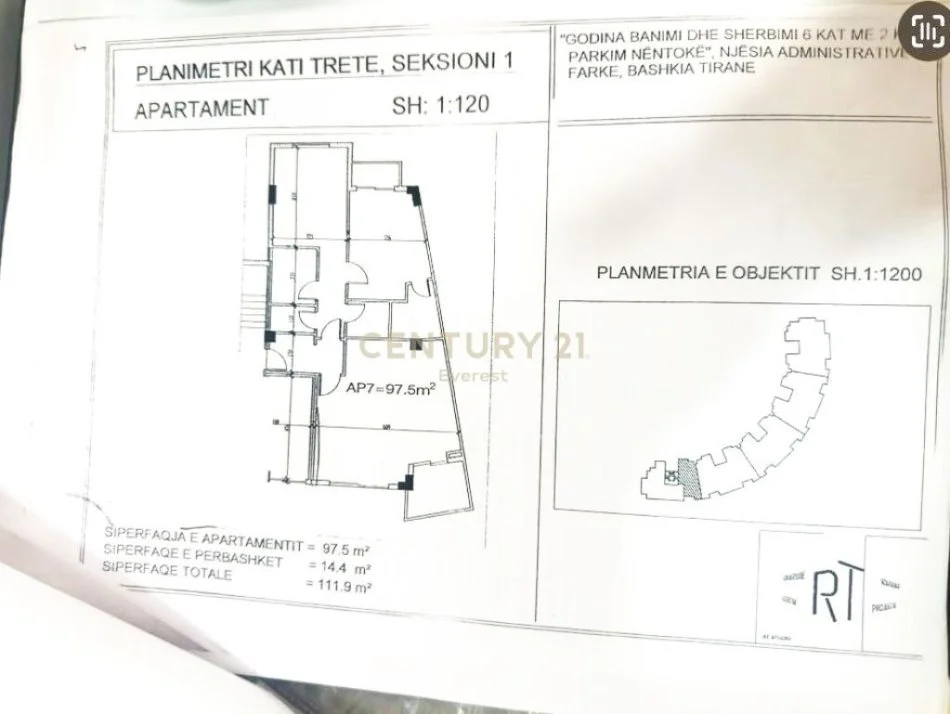 Tirane, shitet apartament 2+1+Aneks+Ballkon Kati 3, 112 m² 179.000 € (Liqeni i That)