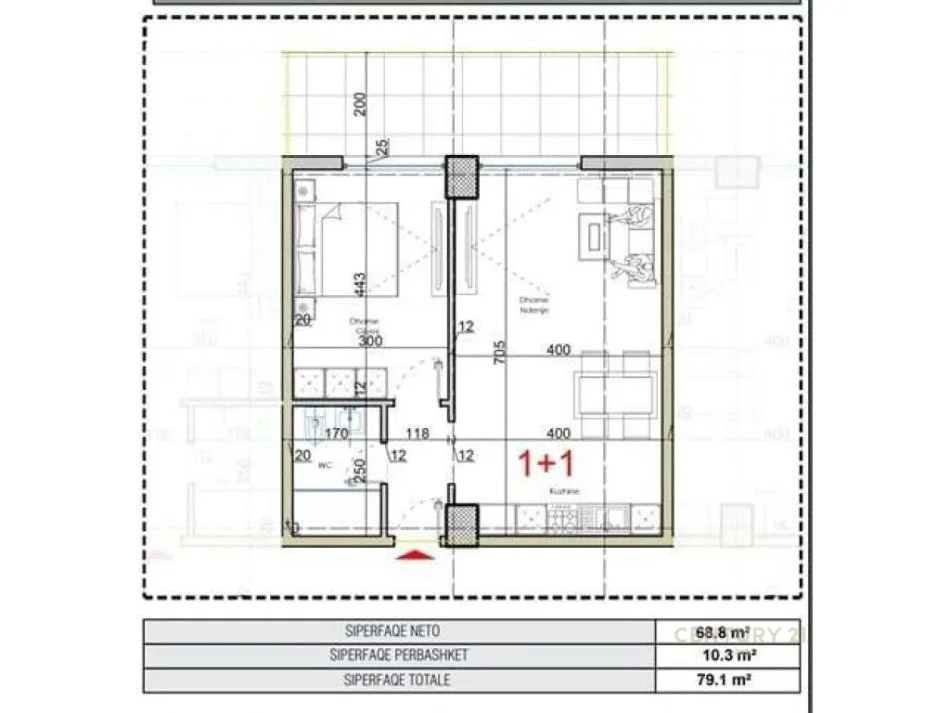 Lezhe Shengjin, shitet 1+1+Ballkon Kati 8, 79 m² 107.000 € 