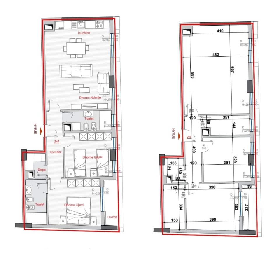 Tirane, shes apartament 2+1+Ballkon Kati 4, 111 m² 205.000 € (Bulevardi i Ri)