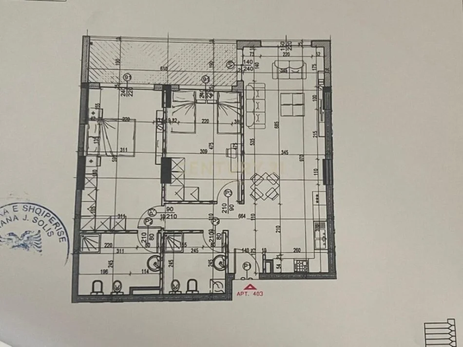 Tirane, shes apartament 2+1 Kati 4, 124 m² 187.900 € 