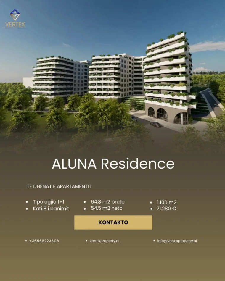 Tirane, shitet 1+1 Kati 8, 64 m² (Rruga Mehmet Gjevori)