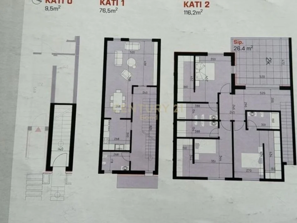 Tirane, shes apartament 3+1 Kati 4, 202 m² 370.000 € 
