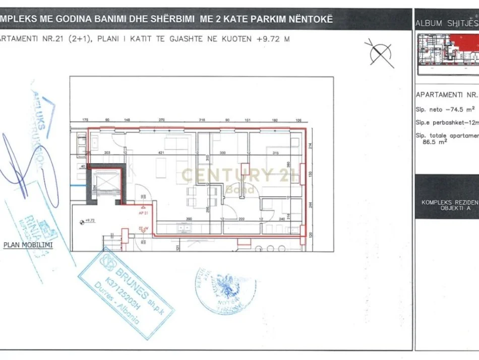 Tirane, shitet apartament 2+1+Ballkon Kati 6, 87 m² 140.000 € (Rruga E Elbasanit)