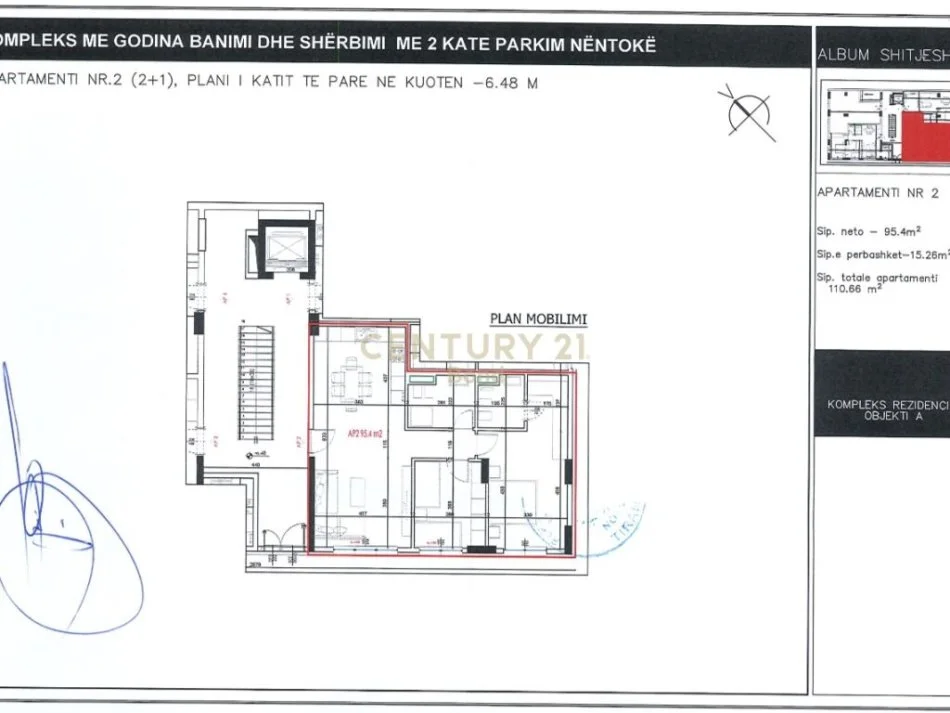 Tirane, shitet apartament 2+1 Kati 0, 110 m² 156.000 € (Perballe Xibrakut)