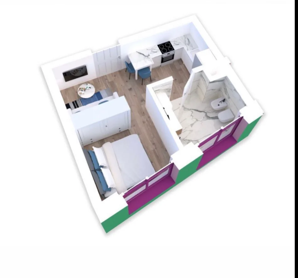 Tirane, shitet garsonier 1+1 Kati 6, 30 m² 75.000 € (Kompleksi Mangalem 21, Ali Demi)