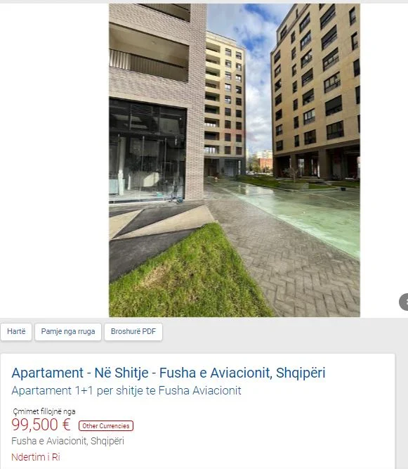 Tirane, shitet apartament 1+1 , 70 m² 99.500 € (FUSHA AVIACIONIT)