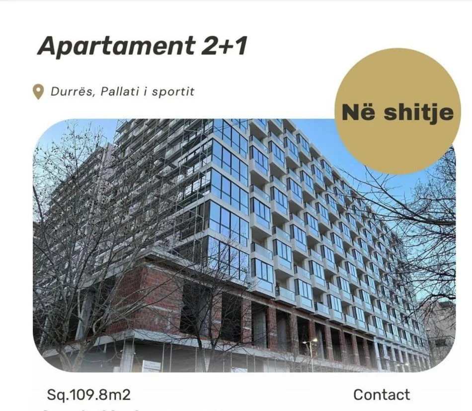 Durres, shes apartament 2+1+Ballkon Kati 4, 110 m² (Pallati Sportit)