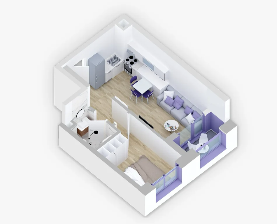 Tirane, shitet apartament 1+1 Kati 5, 50 m² (Rruga pasho hyso)