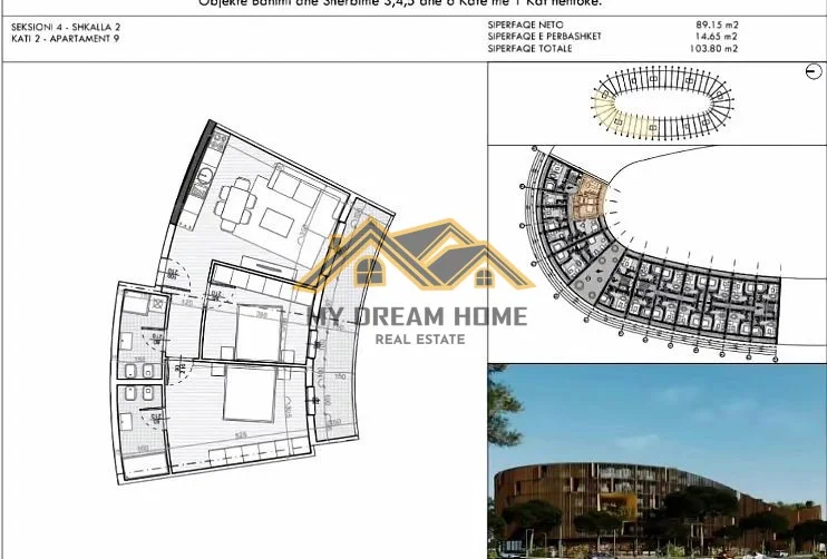 Durres, shitet apartament 1+1 Kati 5, 69 m² 55.200 € (GOLEM)