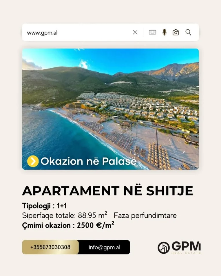 Dhermi - Palase, shitet apartament 1+1 , 89 m²