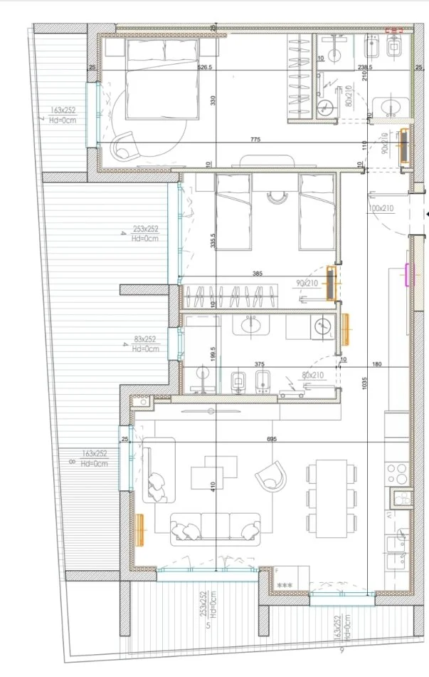 Tirane, shes apartament 2+1+Ballkon Kati 3, 160 m² 290.000 € (Park Avenue)