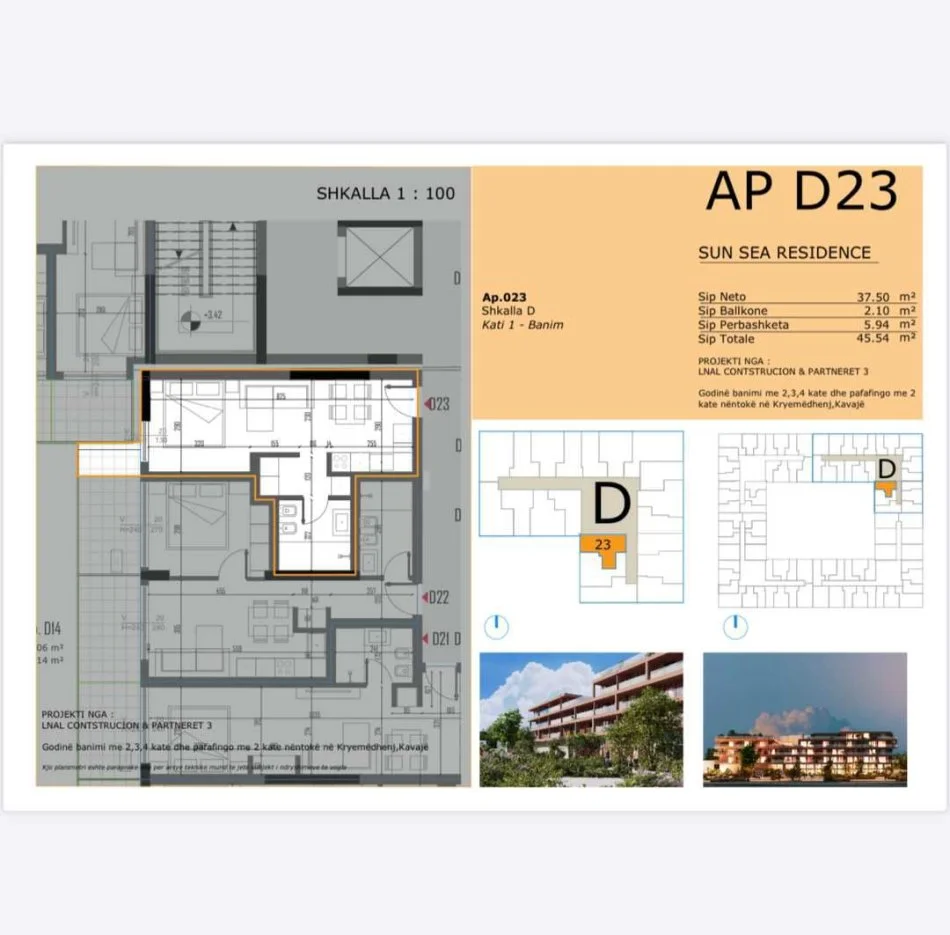Durres, shitet garsonier 1+1 Kati 2, 46 m² 54.648 € (Golem)