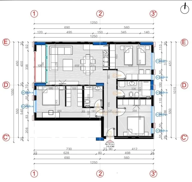 Tirane, shes apartament 3+1+Ballkon Kati 7, 131 m² 265.000 € (Bulevardi i Ri)