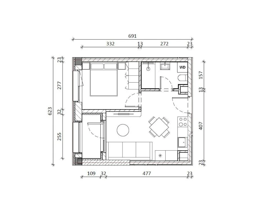 Tirane, shes apartament 1+1+Ballkon Kati 6, 48 m² 82.000 € (Rruga Pasho Hysa)