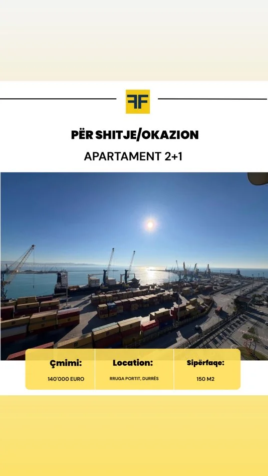 Durres, shitet apartament 2+1+Ballkon Kati 10, 150 m² 140.000 € (Rruga e Portit, Durres)