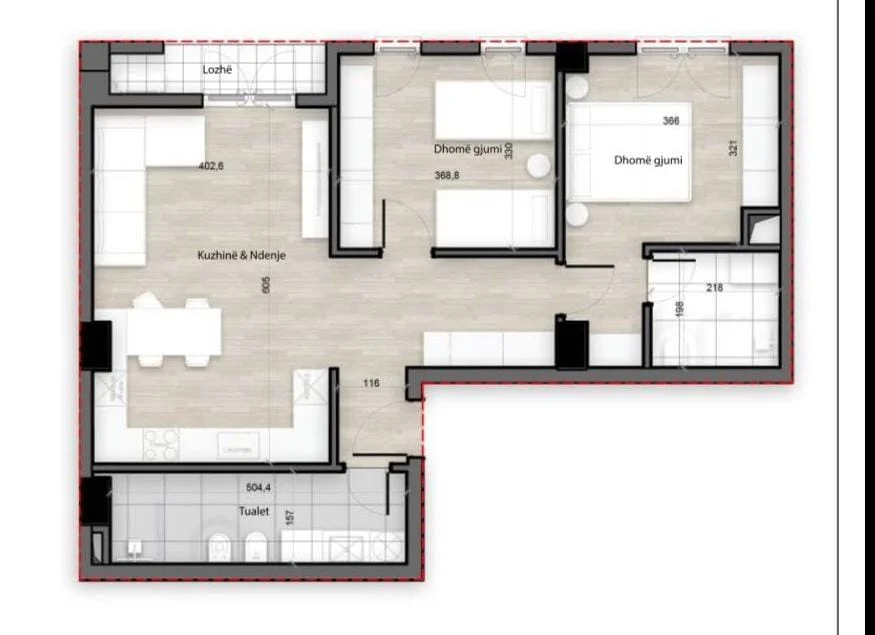 Tirane, shes apartament 2+1 Kati 8, 109 m² 181.000 € (Rruga e Kokonozëve, Splendor Residencë)