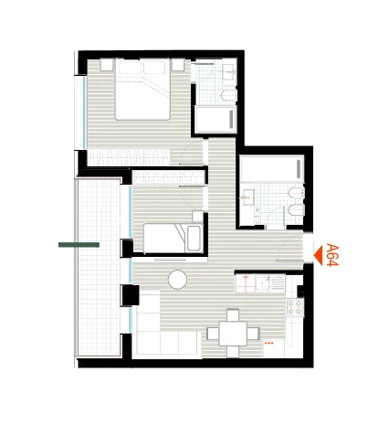 Tirane, shes apartament 2+1+Ballkon Kati 6, 84 m² 109.200 € (Rruga 5 Maji)