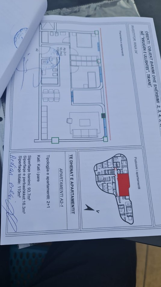 Tirane, shitet apartament 2+1 Kati 1, 110 m² 260.000 € (Liqeni i Thate)