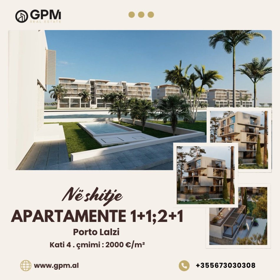 Gjiri Lalezit | Hamallaj, shitet apartament 1+1 Kati 4, 93 m² (Porto Lalzi)