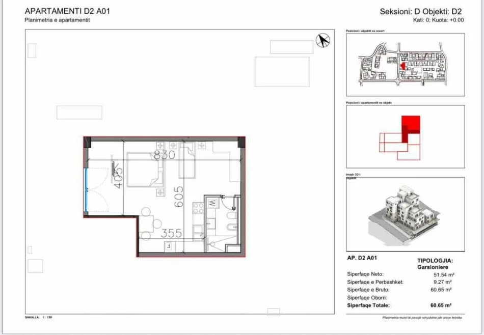 Vlore, shitet garsonier Kati 0, 61 m² 170.000 € (Dhermi)