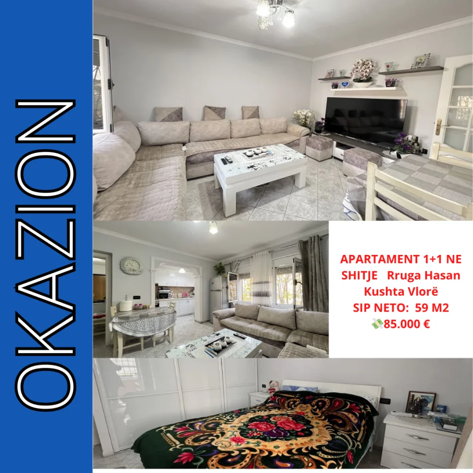 Vlore, shitet apartament 1+1 Kati 3, 58 m² 85.000 € (Qendër Qyteti, Albano &amp; Romina, Vlorë)