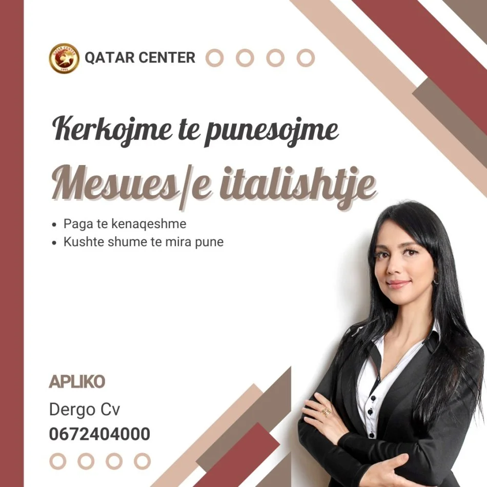 Tirane, kurse gjuhe italisht Qatar Center kërkon mesues/e te gjuhes italiane.