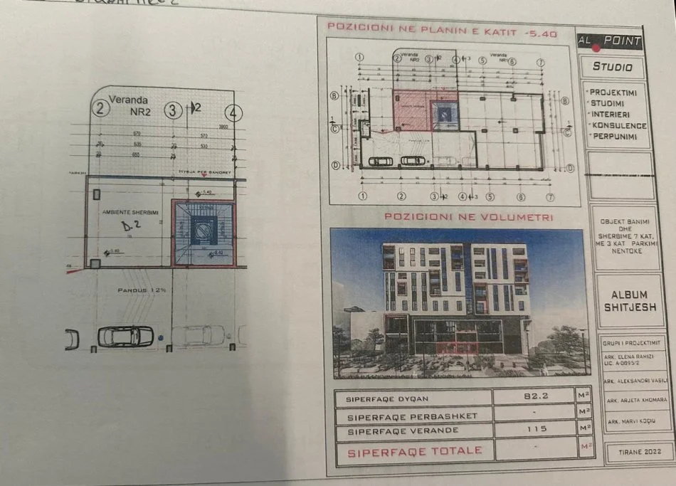 Tirane, shes ambjent biznesi Kati 0, 202 m² (Rruga e Dibres)