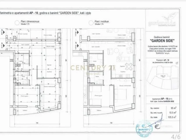 Tirane, shitet apartament 2+1 Kati 1, 106 m² 316.500 Euro (Stadiumit Air Albania)