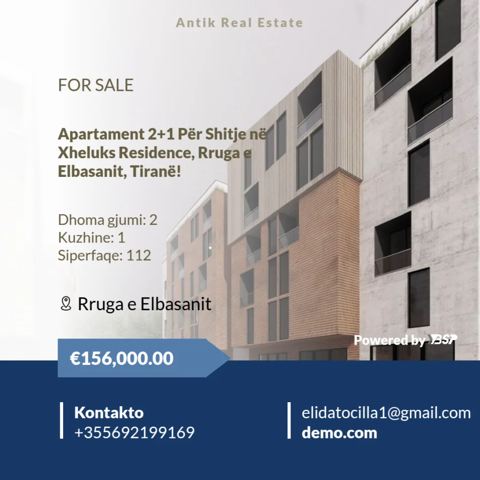 Tirane, shitet apartament 2+1+Ballkon Kati 6, 112 m² 156.000 € (RRUGA E ELBASANIT)
