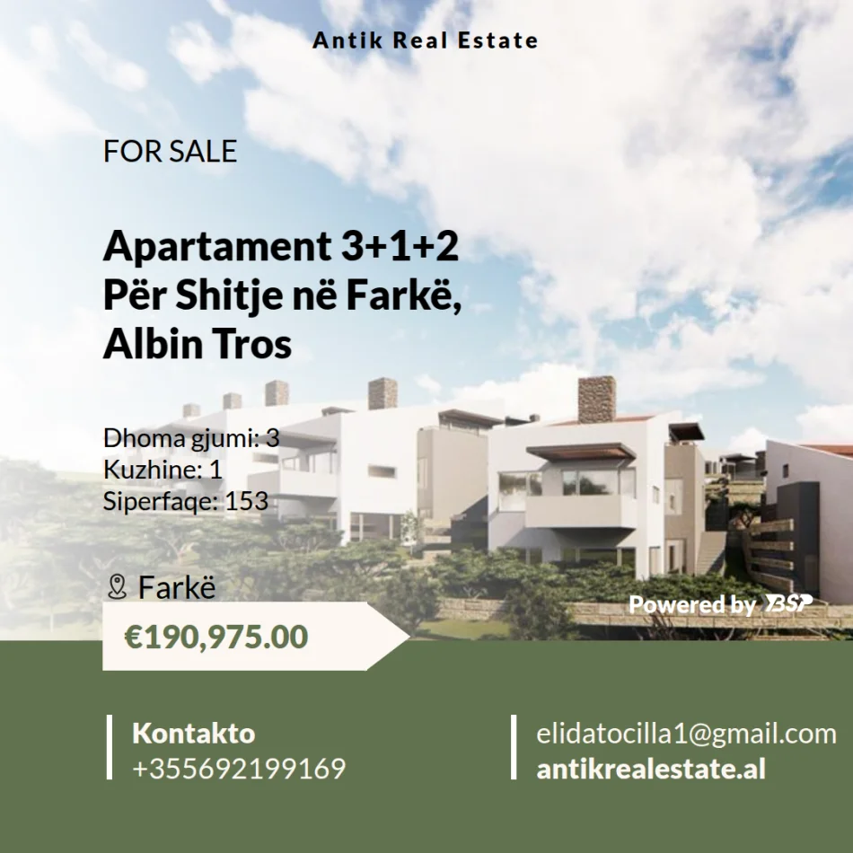 Tirane, shitet apartament 3+1+Ballkon , 152 m² 190.975 € 