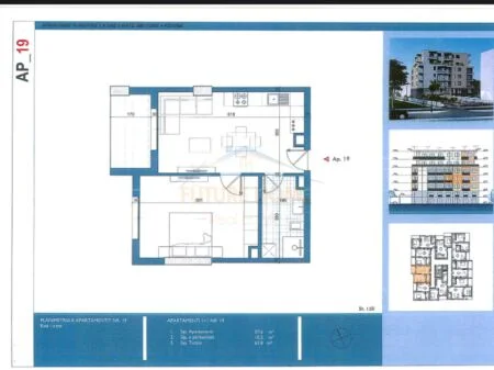Durres, shitet apartament 1+1 Kati 3, 58 m² 75.000 € (Golem, Durres, AREA42990)