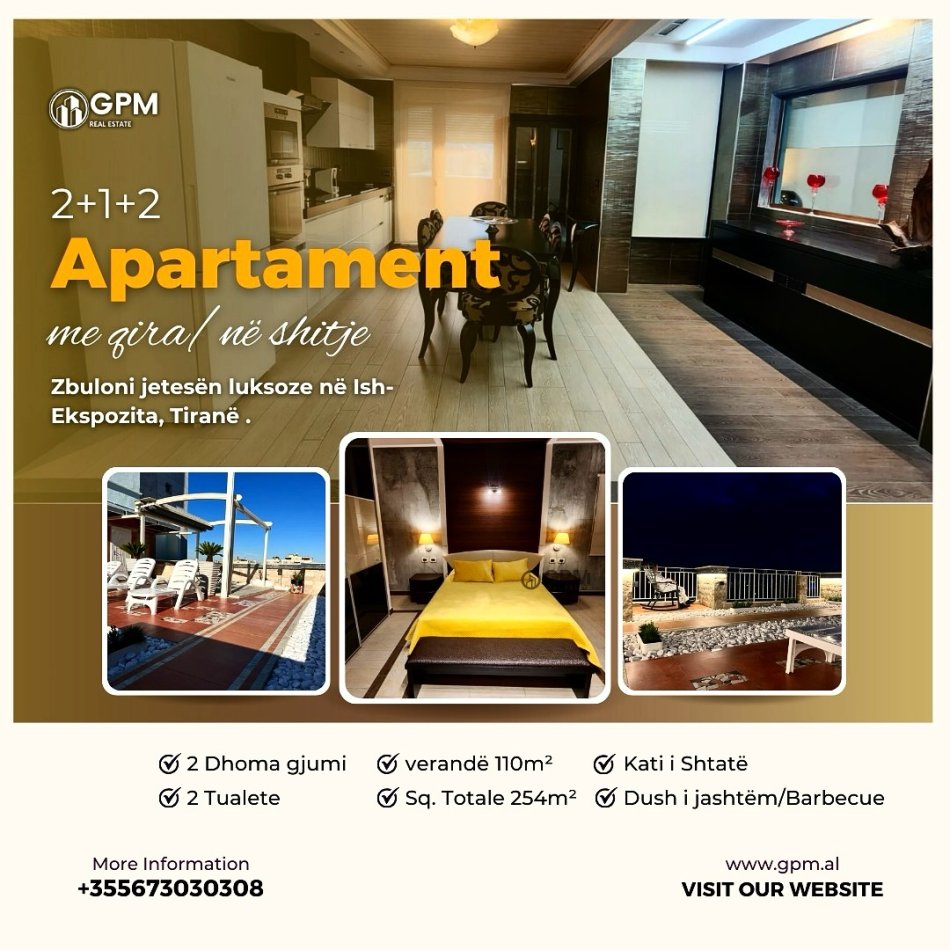 Tirane, jepet me qera apartament 2+1 Kati 7, 254 m² 1.000 € (Ish-ekspozita)