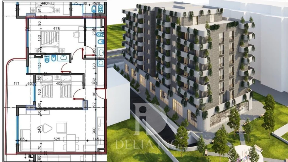 Tirane, shitet apartament 2+1+Aneks+Ballkon Kati 7, 109 m² 83.220 € (Kamez)