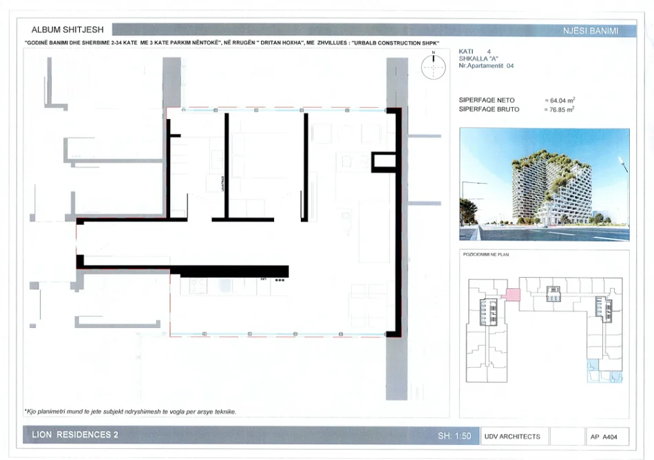 Shqiperi, shitet apartament 1+1 Kati 4, 77 m² 184.440 € (Rruga Dritan Hoxha)