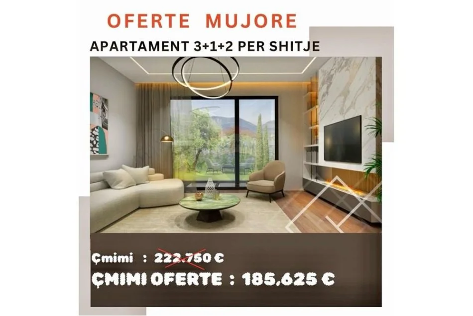 Tirane, shitet apartament 3+1+Ballkon , 117 m² 185.625 € 