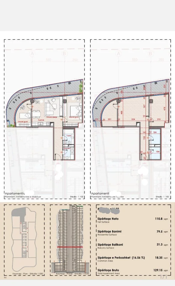 SHITET: 2+1+1 Depo ||📍 Zogu I Zi (Top Seven Tower) - 260,000€ |🔥2000€/m2🔥 - Kt.9 - Sp.129m² || Investim Elitar ne Zemer te Tiranes