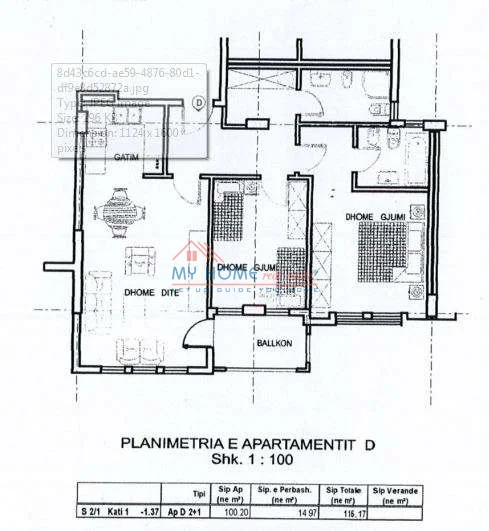 Tirane, shitet apartament 2+1+Ballkon Kati 1, 115 m² 144.000 € (Rruga Muhamed Deliu)