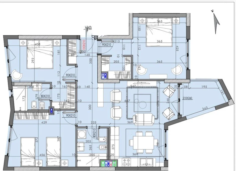 Tirane, shitet apartament 3+1 Kati 9, 136 m² 231.200 € (FUSHA AVIACIONIT)