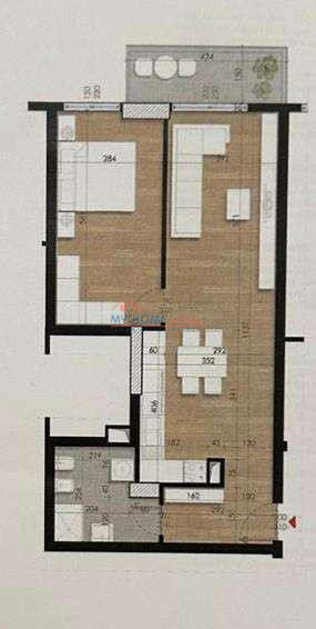 Tirane, shitet apartament 1+1+Ballkon Kati 11, 79 m² 122.700 € (Ish Fusha e Aviacionit)