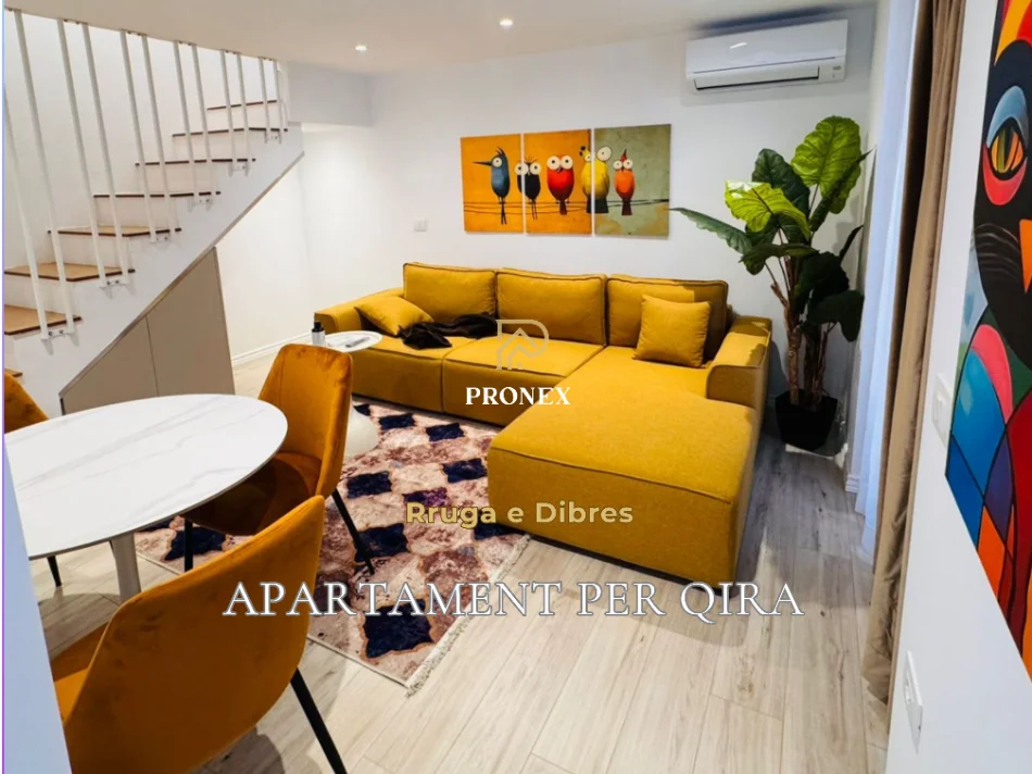Tirane, jepet me qera apartament duplex 1+1+Ballkon Kati 3, 60 m² 650 € (Rruga e Dibres)