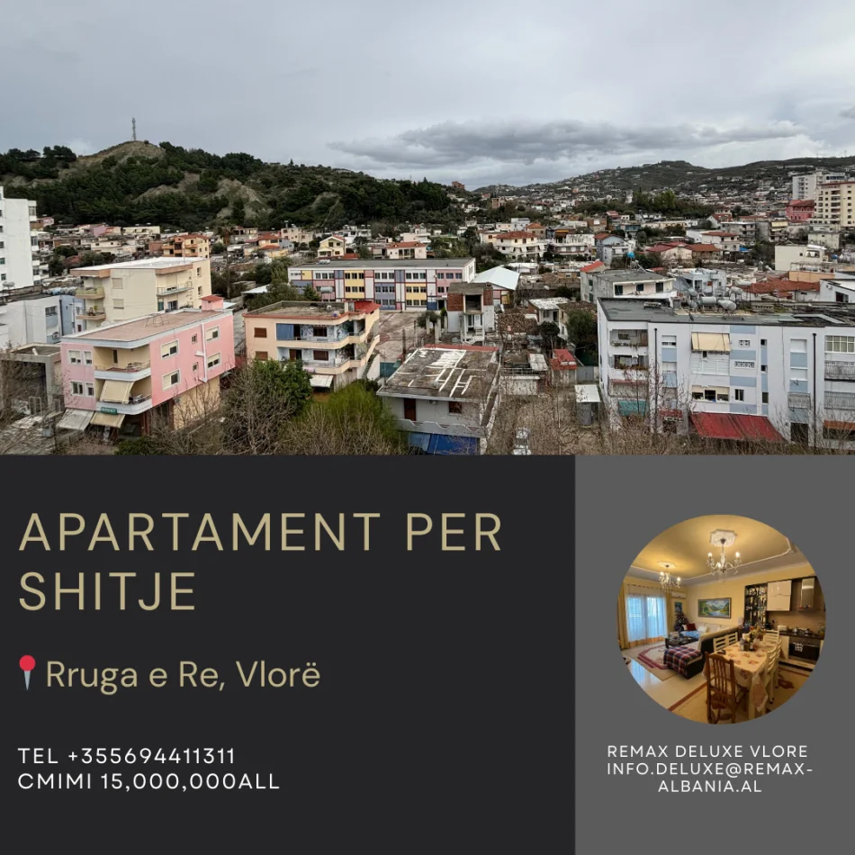 Vlore, shitet apartament 3+1 Kati 7, 138 m² 15.000.000 € (rruga e re)