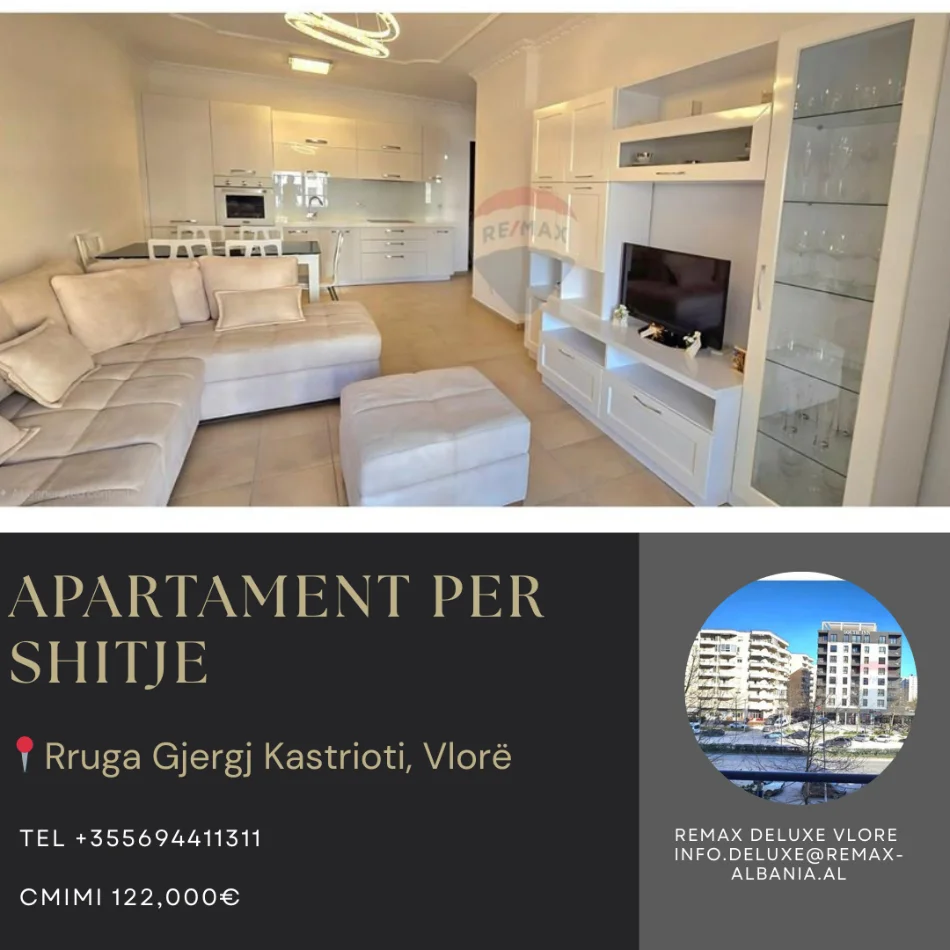 Vlore, shitet apartament 1+1 Kati 3, 72 m² 122.000 € (Rruga,Gjergj Kastrioti, Vlore)