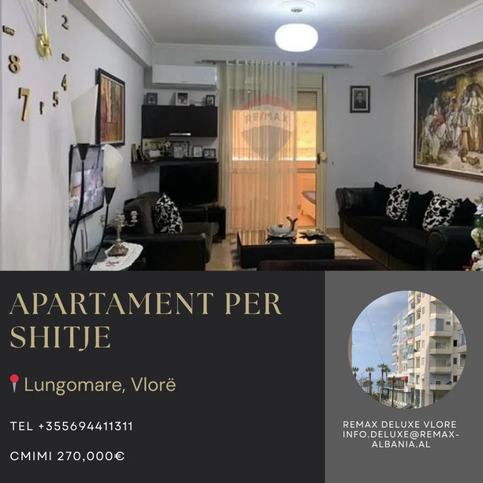 Vlore - Lungomare, shitet apartament 2+1 Kati 2, 130 m² 270.000 € (Rruga Dhimitër Konomi, Vlore)