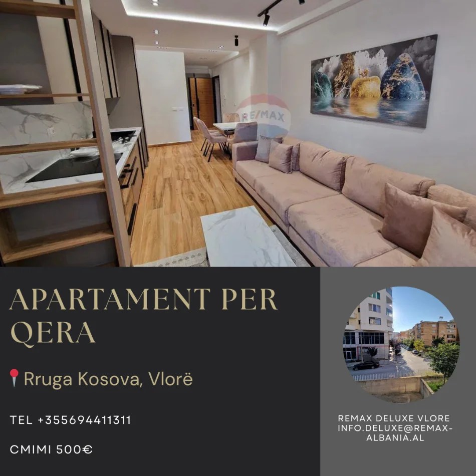 Vlore - Lungomare, jepet me qera apartament 2+1 Kati 2, 85 m² 500 € (Rruga Dhimitër Konomi, Vlore)