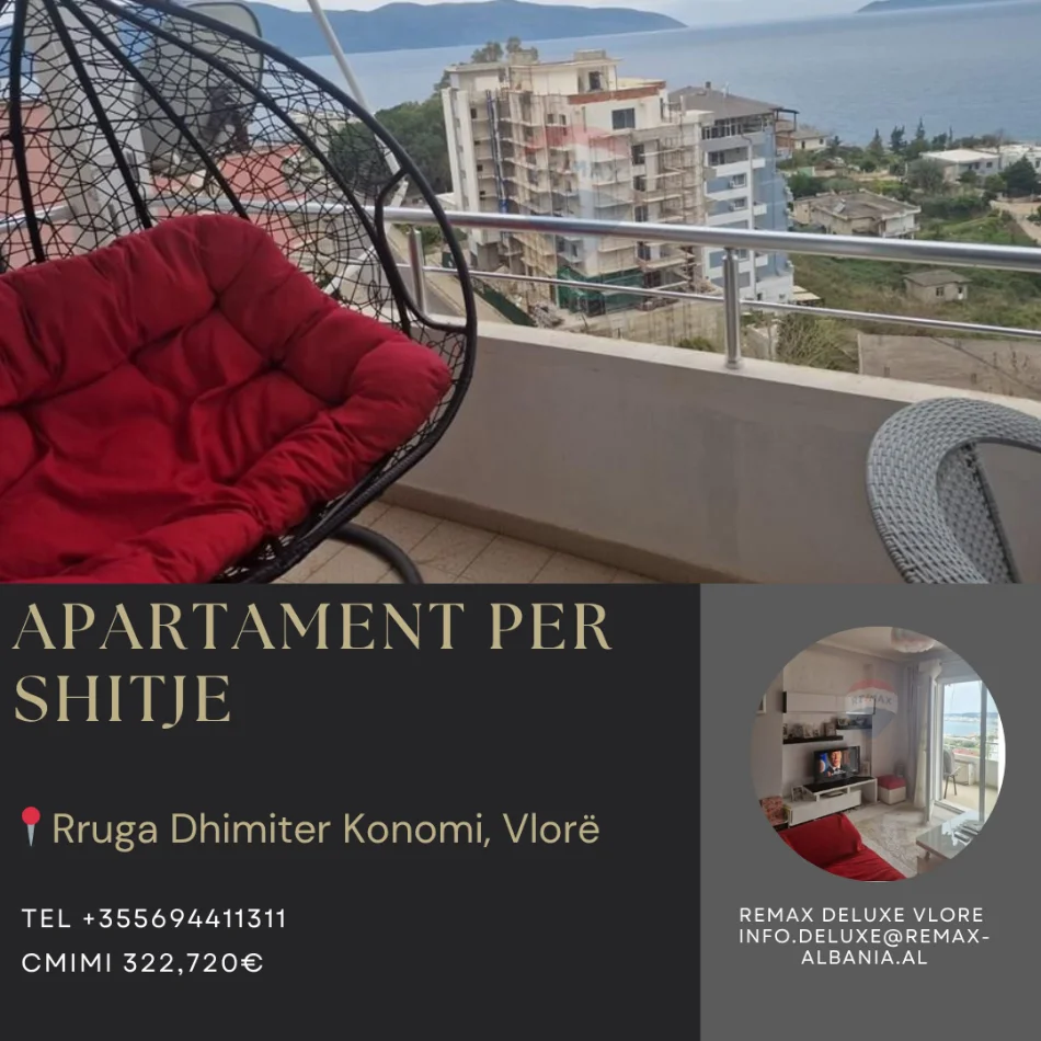 Vlore, shitet apartament 2+1 Kati 5, 104 m² 322.720 € (Rruga Dhimitër Konomi, Vlore)