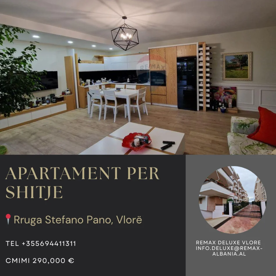 Vlore - Lungomare, shitet apartament 2+1+Ballkon Kati 1, 185 m² 290.000 € (Rruga Stefan Pano, Uji i Ftohte, Vlore)