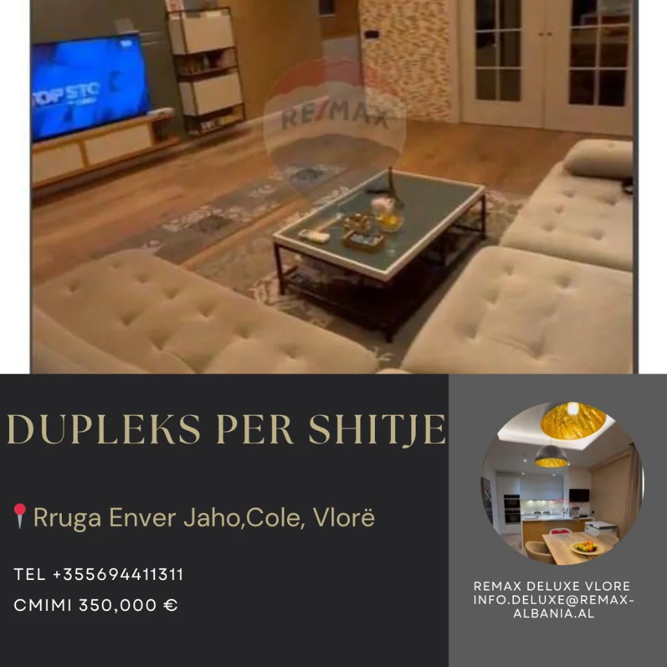 Vlore, jepet me qera apartament duplex 3+1+Ballkon Kati 6, 265 m² 350.000 € (Rruga Enver Jaho, Vlore)