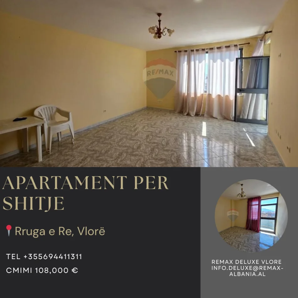 Vlore, shitet apartament 2+1 Kati 5, 110 m² 108.000 € (Rruga e Re, Vlore)