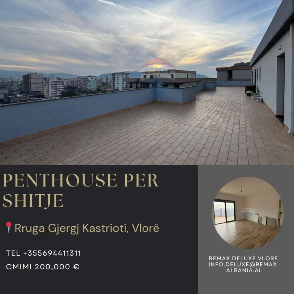 Vlore, shitet apartament+verande | Penthouse 2+1 Kati 10, 277 m² 190.000 € (Rruga Gjergj Kastrioti (Transballkanike), Vlorë)