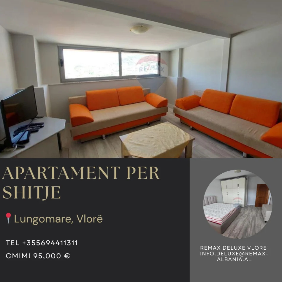 Vlore - Lungomare, shitet apartament 1+1 Kati 8, 50 m² 95.000 € (Lungomare, Vlorë)